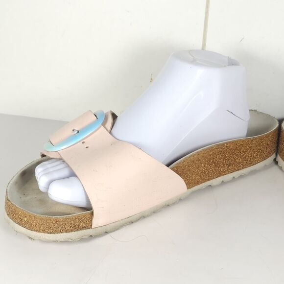 Birkenstock Women's Madrid Big Buckle EU41 US10 Leather Light Pink Slide Sandals - Picture 7 of 16